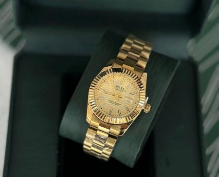 ساعة Rolex Datejust رجالي ارضية  ذهبي مع اسوارة بالذهبي 💛⌚️