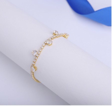 اسوارة تنس زركون ناعم ذهبي