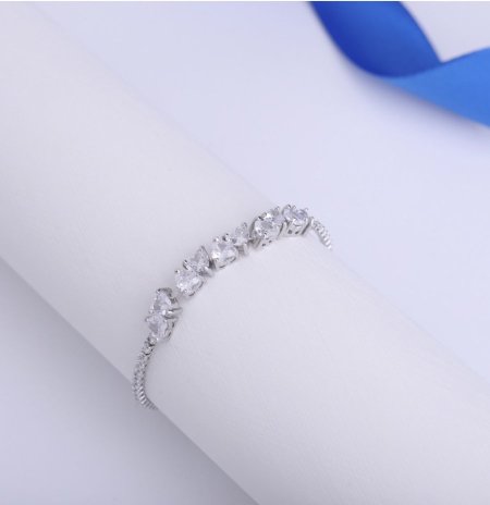 اسوارة تنس زركون كبير سادة فضي